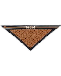 MCM - Monogram Print Triangle Silk Scarf - Lyst