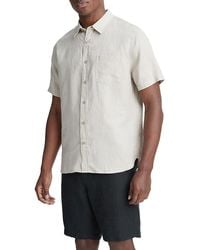 Vince - Short Sleeve Linen Shirt - Lyst