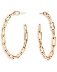 WALTERS FAITH - 18K Saxon Paperclip Link Chain Medium Hoop Earrings - Lyst