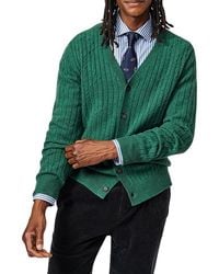 aubi - Leonard Wool Cable Sweater Cardigan - Lyst