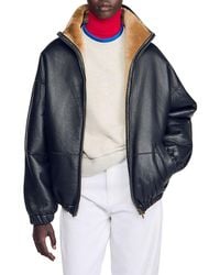 Sandro - Jordan Oversized Shearling Jacket - Lyst