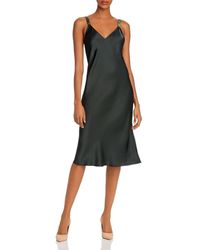 Helmut Lang Velvet - Strap Satin Slip Dress - Black