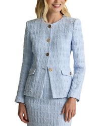 St. John - Textured Plaid Jacket - Lyst