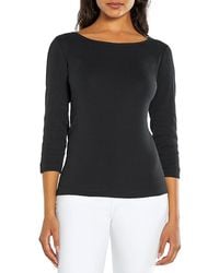 Three Dots - Boat Neck Tee - Lyst