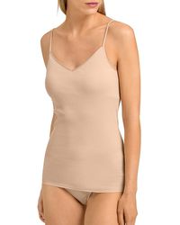Hanro - Cotton Seamless Padded Spaghetti Strap Cami - Lyst
