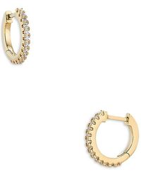 Nadri - Pave Front Huggie Hoop Earrings - Lyst