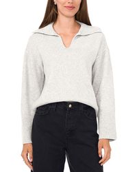 Vince Camuto - V Neck Spread Collar Sweater - Lyst