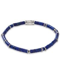 John Hardy - Sterling Classic Chain Lapis Lazuli Bead Heishi Bracelet - Lyst
