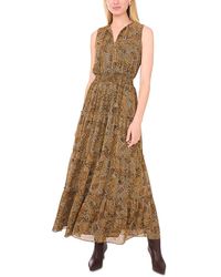 1.STATE - Tie Neck Tiered Dress - Lyst