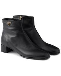 Prada - Nappa Leather Booties - Lyst