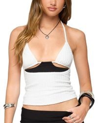 Edikted - Powell Textured Cut Out Halter Top - Lyst