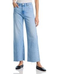 PAIGE - Anessa 31 High Rise Raw Hem Wide Leg Jeans - Lyst
