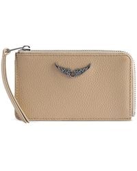 Zadig & Voltaire - Zv Grained Leather Card Case - Lyst