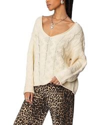 Edikted - Inga Oversized Cable Knit Sweater - Lyst