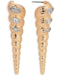 Ettika - Cubic Zirconia Capri Shell Linear Drop Earrings - Lyst
