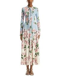 Oscar de la Renta - Long Sleeve Cherry Blossom Degrade Jersey Dress - Lyst