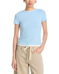 Aqua - Contrast Trim Tee - Lyst