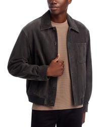 FRAME - Suede Bomber Jacket - Lyst