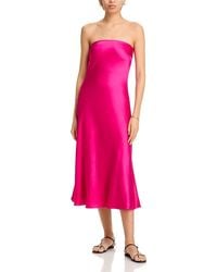 French Connection - Oona Satin Strapless Midi Dress - Lyst
