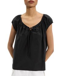 Theory - Tie Front Top - Lyst