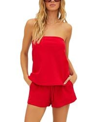 Beach Riot - Celeste Cotton Linen Strapless Cover Up Top - Lyst
