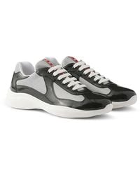 Prada - Patent Leather And Technical Fabric America's Cup Sneakers - Lyst