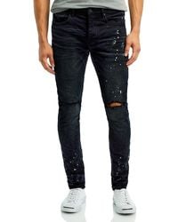 Purple Brand - Paint Splatter Ripped Knee Skinny Jeans - Lyst