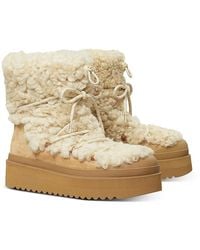 Tory Burch - Mellow Shearling Embellished Ankle Boots - Lyst