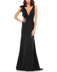 Mac Duggal - Sleeveless V Neck Bow Detail Mermaid Gown - Lyst