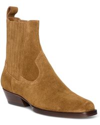 PAIGE - Greta Suede Western Chelsea Boots - Lyst