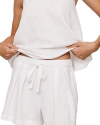 Eberjey - Linen Blend Relaxed Pajama Shorts - Lyst