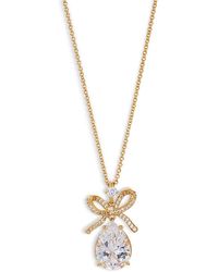 Nadri - Macaron Cubic Zirconia Pear Bow Pendant Necklace, 16-18 - Lyst
