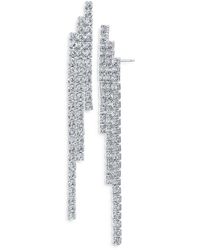 Kenneth Jay Lane - Cz By Round Triple Row Drop Earrings - Lyst