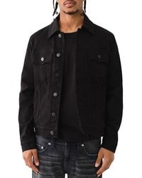 TRUE RELIGION - Cotton Stretch Denim Trucker Jacket - Lyst