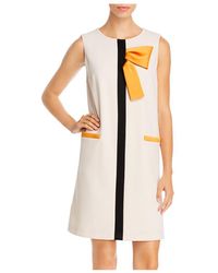 Paule Ka Sleeveless Bow - Detail Shift Dress - Multicolour
