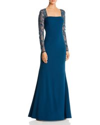 Adrianna Papell Beaded Mermaid Gown - Blue