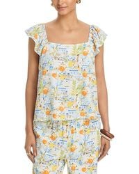 Aqua - Beach Vacation Flutter Top - Lyst