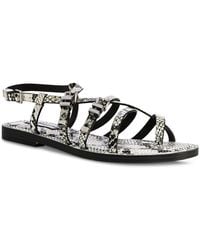 Michael Kors - Darrington Snake Embossed Flat Sandals - Lyst