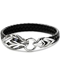 John Hardy - Sterling Naga Sapphire Snake Braided Leather Bracelet - Lyst