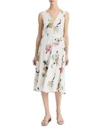 Vince - Wilted Peony Pleated Dress - Lyst