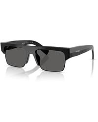 Prada - Pr Rectangular Sunglasses, 55Mm - Lyst
