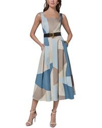 Donna Karan - Donna Karan Cotton Stretch Midi Dress - Lyst