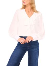 Cece - Ruffle Tie Neck Blouse - Lyst