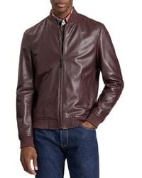 Ted Baker - Waggoner Leather Bomber Jacket - Lyst