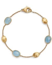 Marco Bicego - 18K Siviglia Aquamarine & Textured Bead Link Bracelet - Lyst