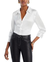 L'Agence - Dani Silk Charmeuse Blouse - Lyst