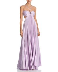 A.L.C. Moira Cutout Pliss Duchesse-satin Maxi Dress in Purple | Lyst