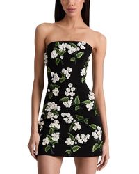 Alice + Olivia - Velia Embellished Strapless Mini Gown - Lyst