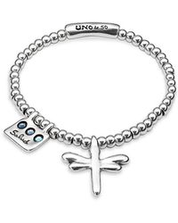 Uno De 50 - Sterling Plated Elastic Beaded Bracelet - Lyst
