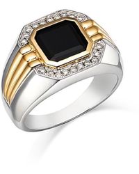 Bloomingdale's Fine Collection - Onyx & Diamond Halo Ring - Lyst
